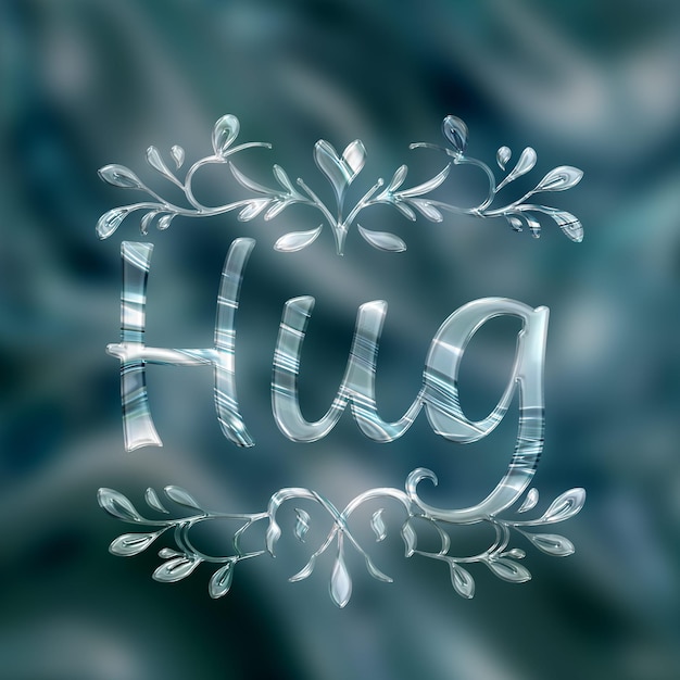 Text Effect on Matellic Background Ethereal Turquoise With Silver Fluid Appearance Background F