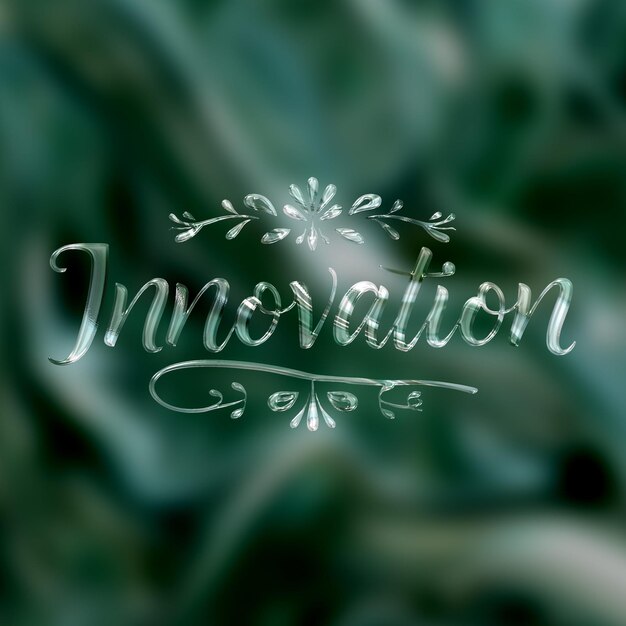 PSD text effect on matellic background frosted mint with chrome fluid appearance background display