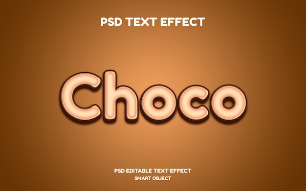 text effect mockup choco