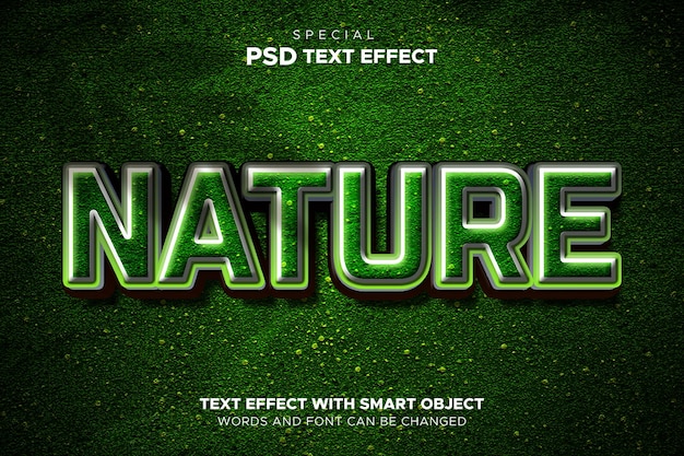 Text effect nature smart object editable