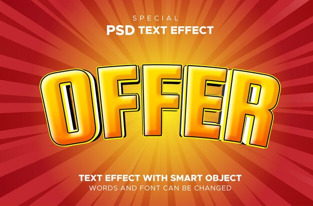 Text Effect Offer Editable Smart object