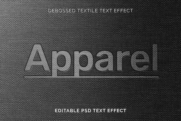 Text effect PSD, debossed textile high quality template