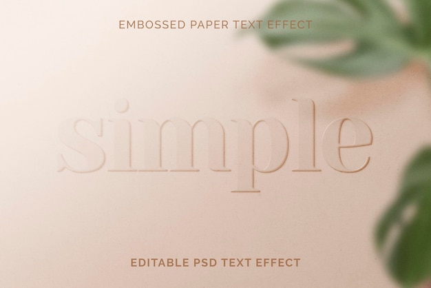 PSD text effect psd, embossed paper texture high quality template