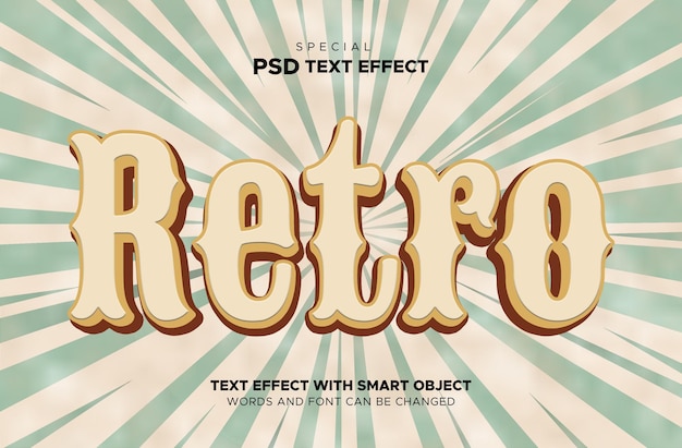 Text Effect Retro editable Smart object