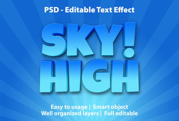 Text Effect Sky High Template