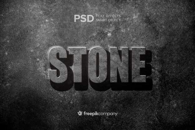 Text effect stone mockup