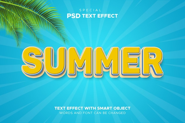 Text effect summer smart object editable