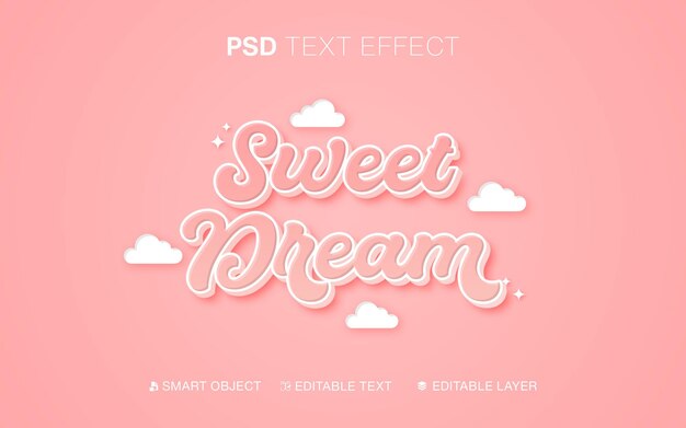 PSD text effect sweet dream