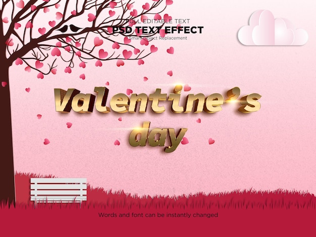 Text effect template Valentines day