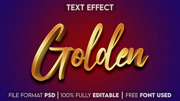 A text effect that is written in gold