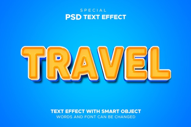 Text effect travel smart object editable