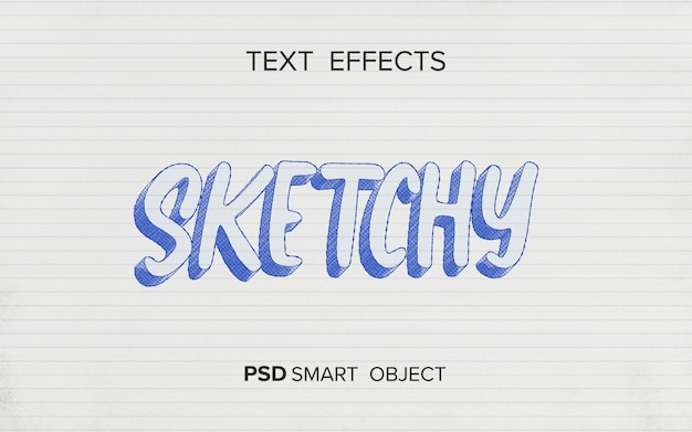 Text effect writing sketch style