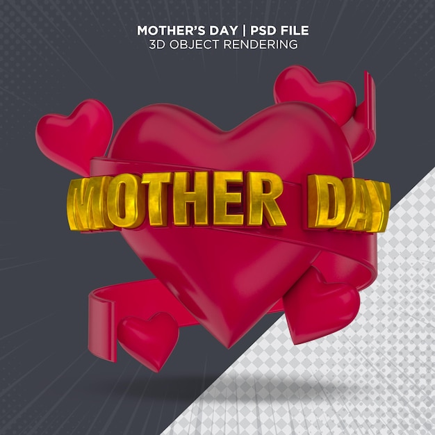 Text mothers day for composition 3d rendering