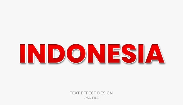 text style indonesia red design editable on photoshop