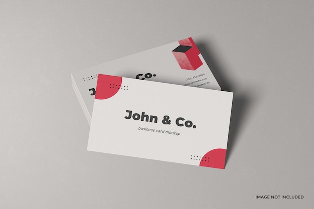 Textured business card mockup with shadow overlay