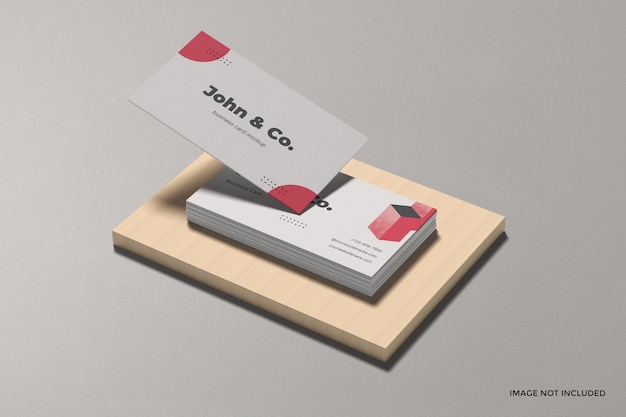 Textured business card mockup with shadow overlay