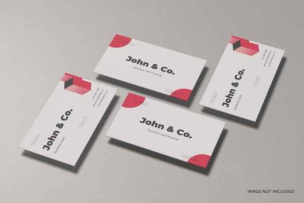 Textured business card mockup with shadow overlay