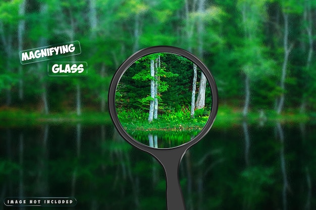 Textured magnifying glass photo effect for posters