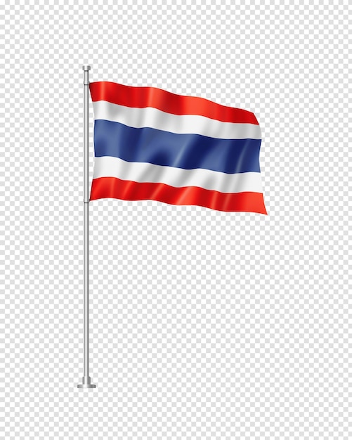 Thai flag isolated on white