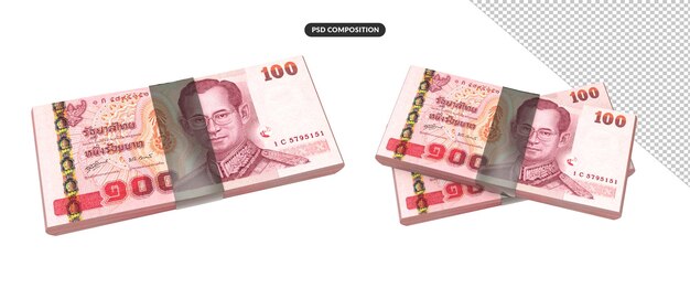 Thailand currency isolated 3d render