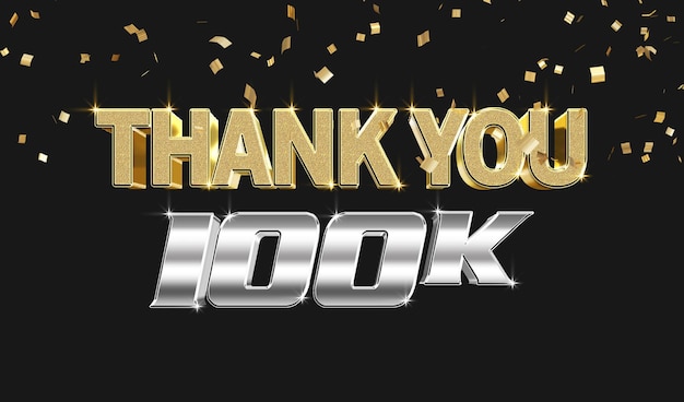 Thank You 100K 3D Text Style Effect Template