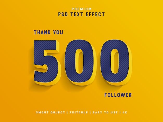 Thank You 500 Follower Text Effect Generator.