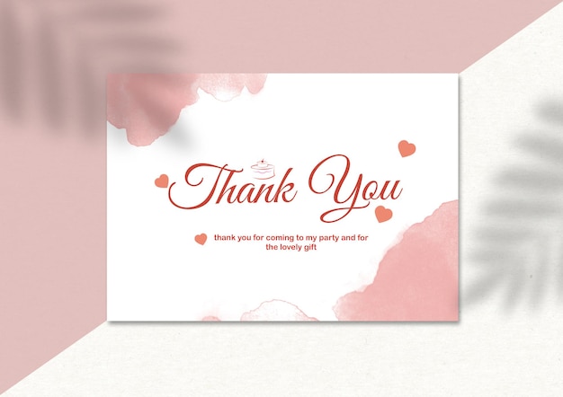 PSD thank you card template