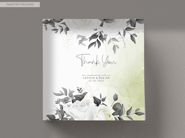 PSD a thank you card with a floral design on it