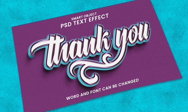 Thank you text 3D editable text effect template