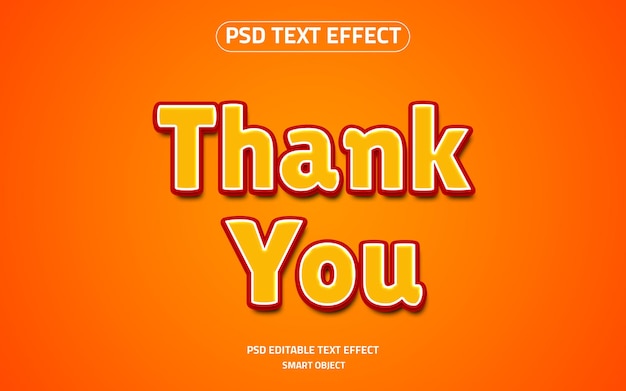 Thank you text effect 3d logo mockup