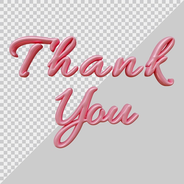 Thank you text effect design with 3d modern style