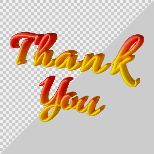 Thank you text effect design with 3d modern style