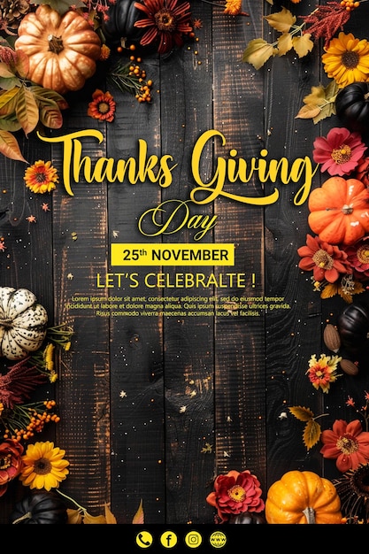 PSD thanks giving day design ai generated image