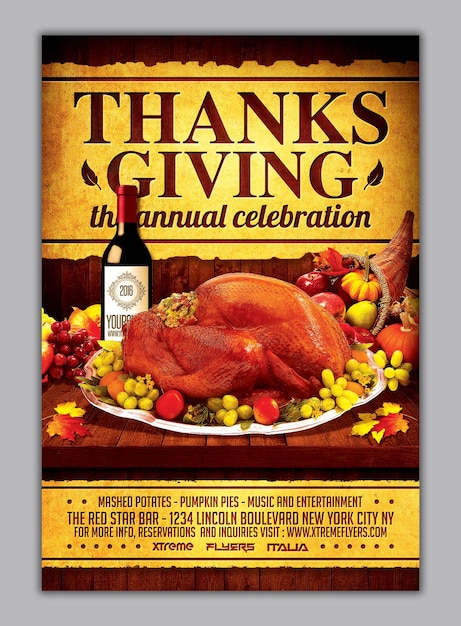 PSD thanks giving flyer