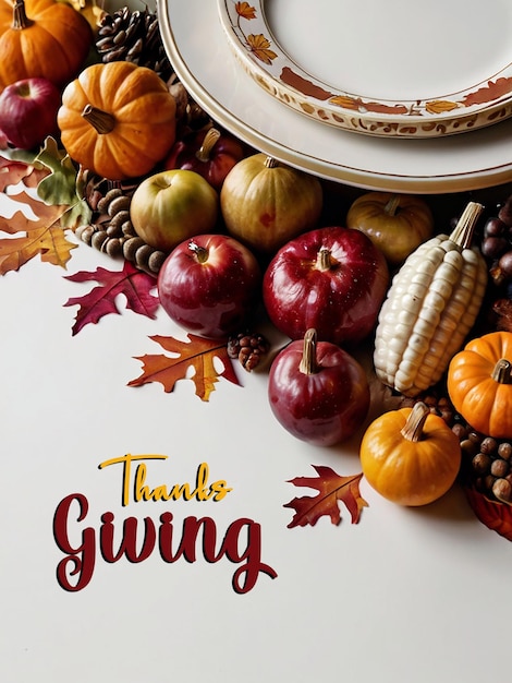 PSD thanks giving greetings card or template background with editable file