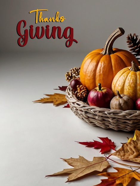 Thanks giving greetings card or template background with editable file