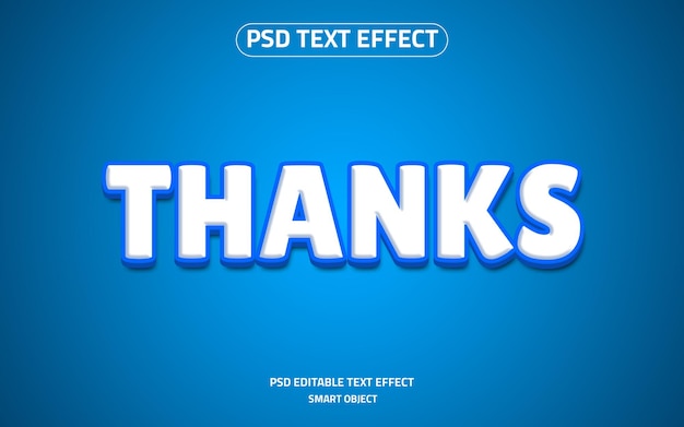 Thanks text effect 3d logo mockup