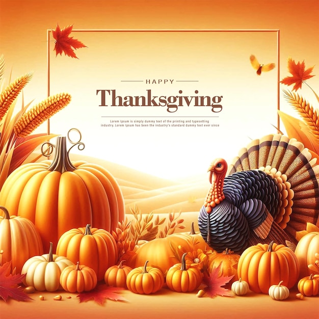 Thanksgiving and autumn decoration concept with illustration background