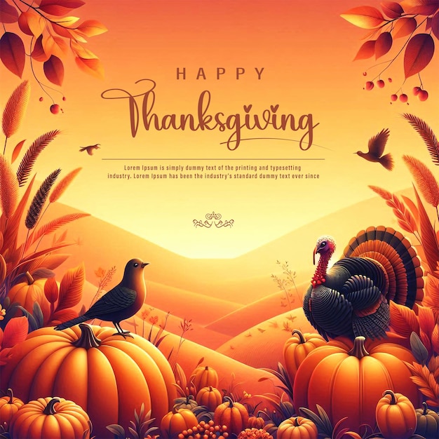 Thanksgiving and autumn decoration concept with illustration background