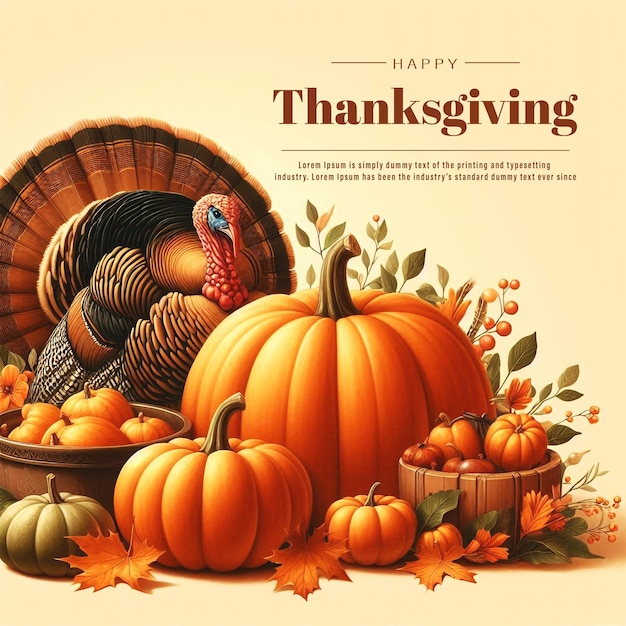 Thanksgiving and autumn decoration concept with illustration background