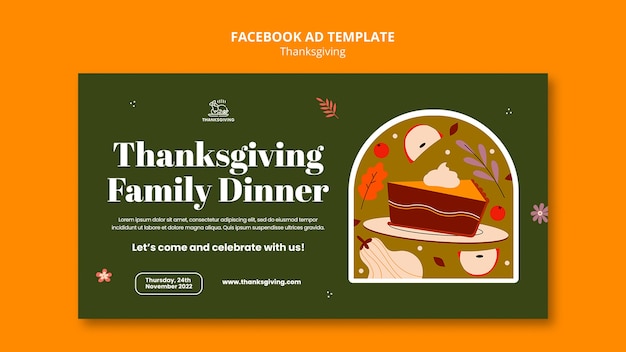 Thanksgiving celebration social media promo template