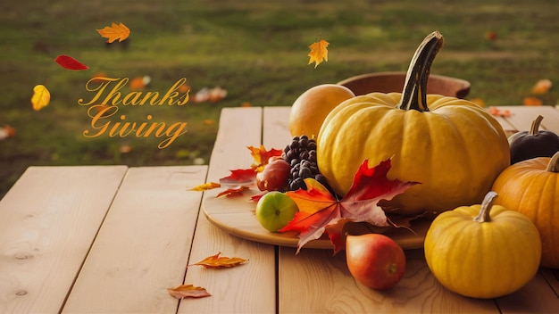 Thanksgiving concept with realistic background design