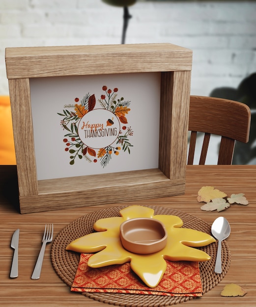 Thanksgiving cute message on frame