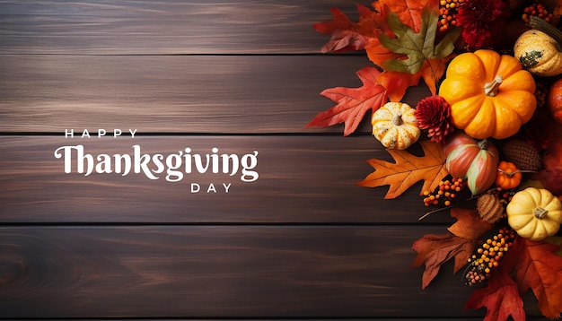 PSD thanksgiving day message with harvest banner design