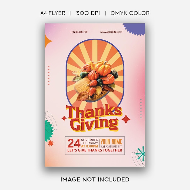 PSD thanksgiving dinner flyer template