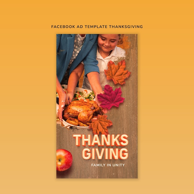 Thanksgiving facebook ad template design