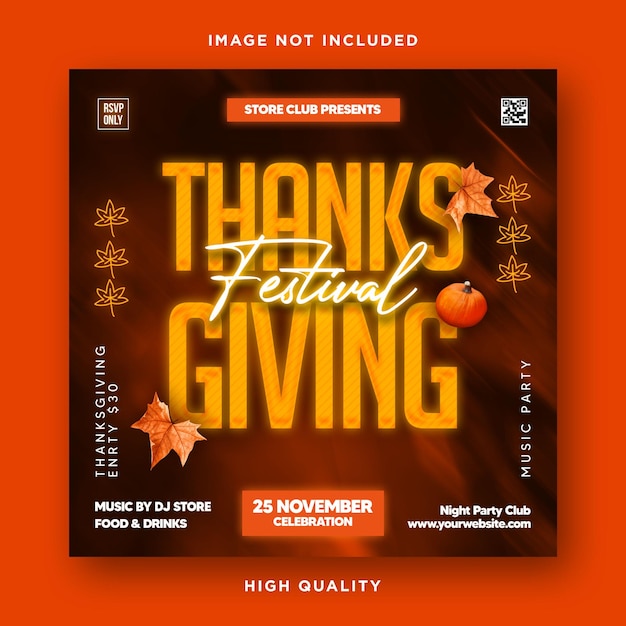 Thanksgiving flyer poster design template