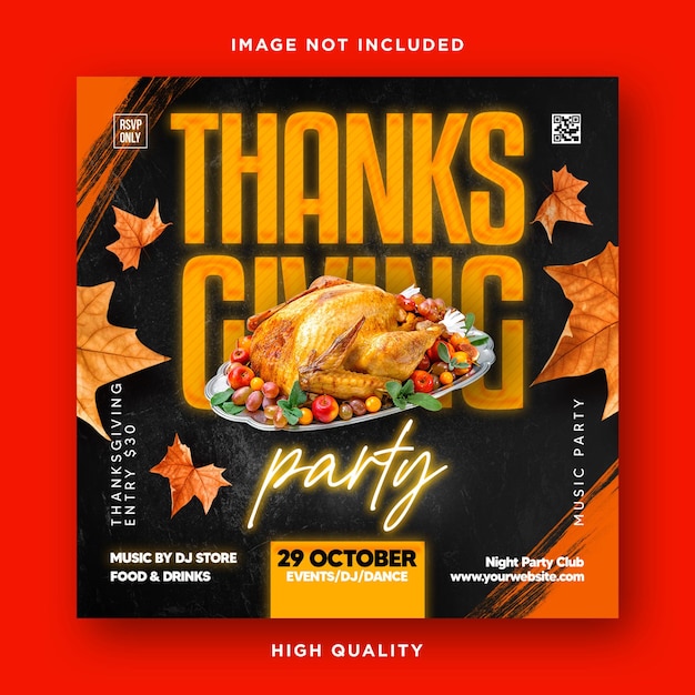 Thanksgiving flyer template autumn design