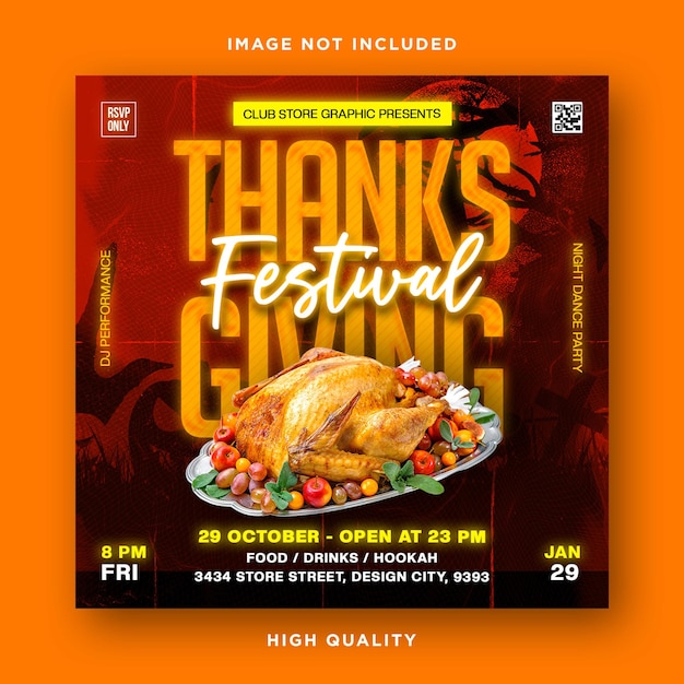 Thanksgiving flyer template poster design