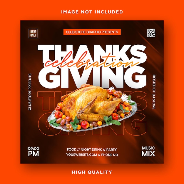 Thanksgiving flyer template poster design